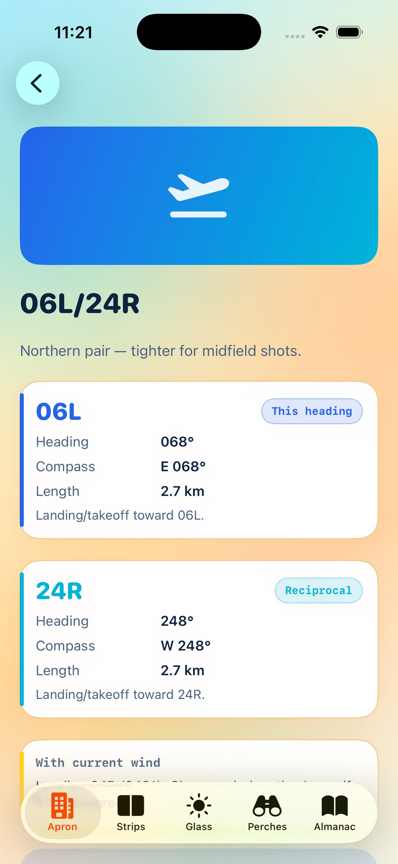 Runway flow screen